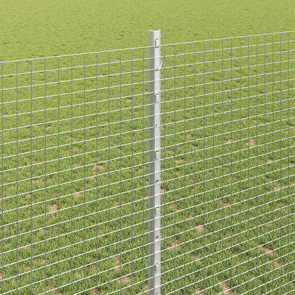 Fence with Posts Silver 1.4 x 10 m Steel