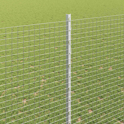 Fence with Posts Silver 1.5 x 10 m Steel