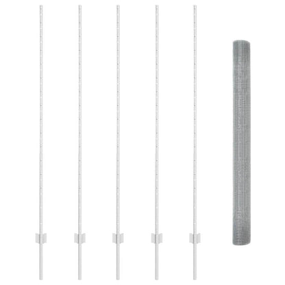 Fence with Posts Silver 1.5 x 10 m Steel