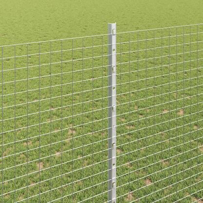 Fence with Posts Silver 1.5 x 10 m Steel