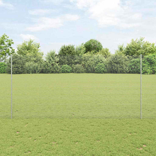 Fence with Posts Silver 1.5 x 10 m Steel
