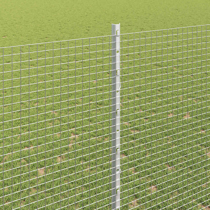 Fence with Posts Silver 1.6 x 10 m Steel