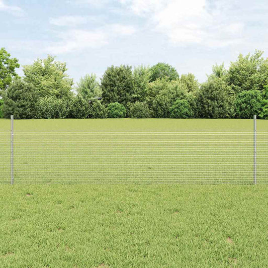 Fence with Posts Silver 0.5 x 25 m Steel