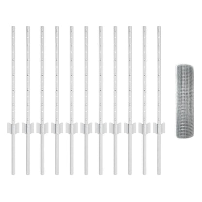 Fence with Posts Silver 0.5 x 25 m Steel