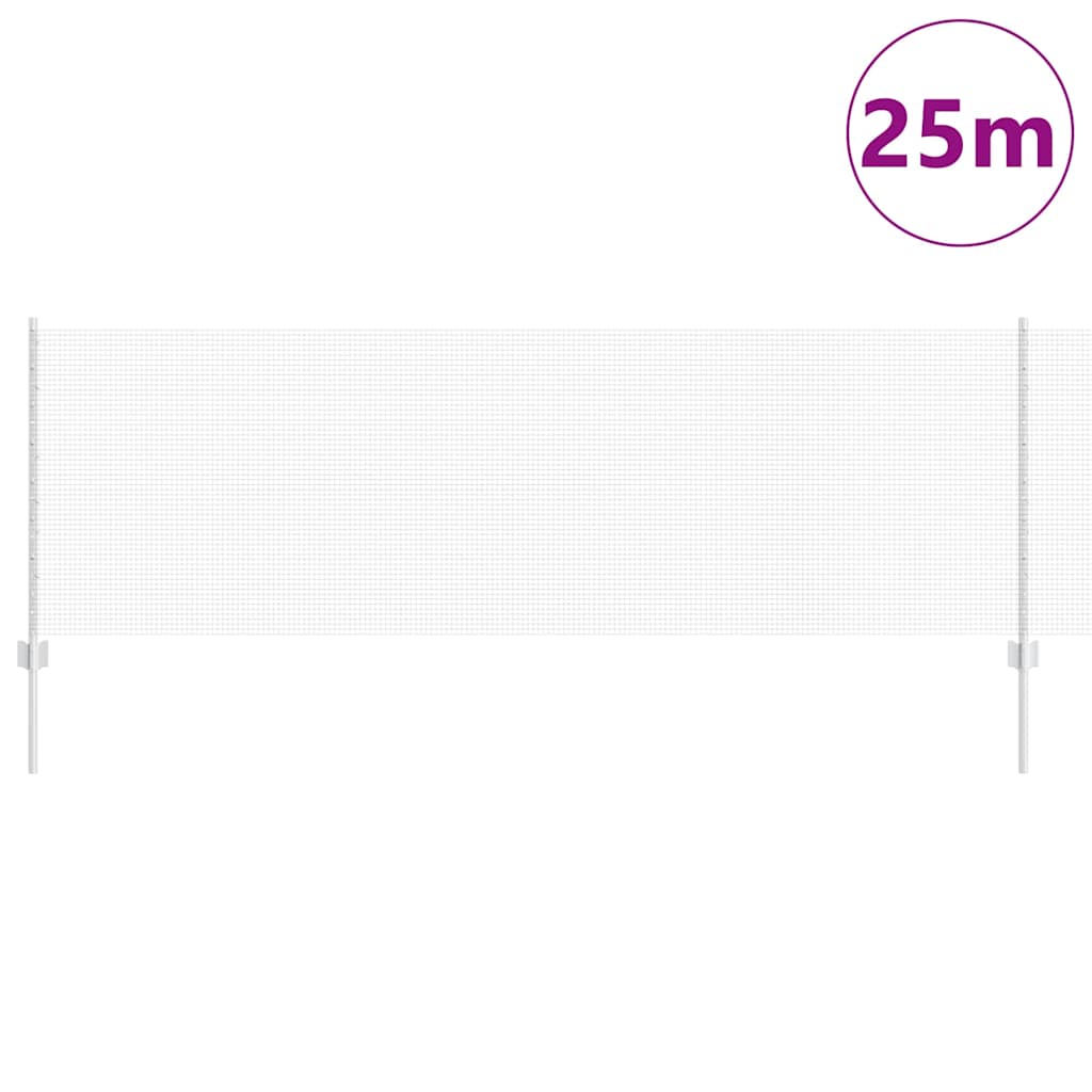 Fence with Posts Silver 0.8 x 25 m Steel