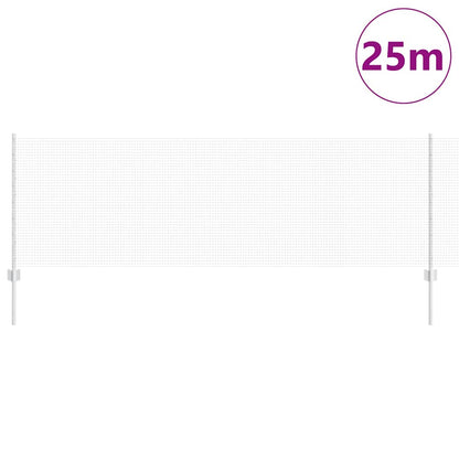 Fence with Posts Silver 0.8 x 25 m Steel