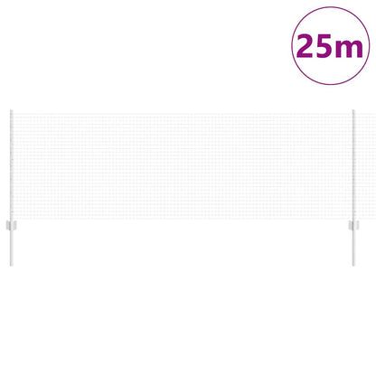 Fence with Posts Silver 0.8 x 25 m Steel