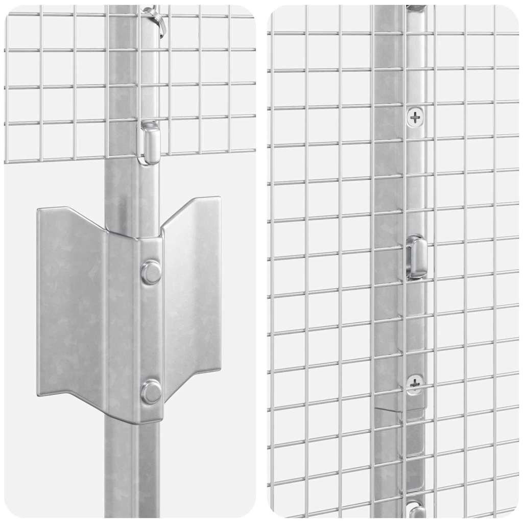 Fence with Posts Silver 1 x 25 m Steel