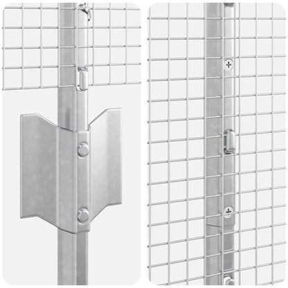 Fence with Posts Silver 1 x 25 m Steel