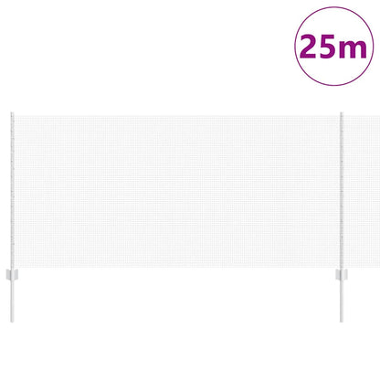 Fence with Posts Silver 1 x 25 m Steel
