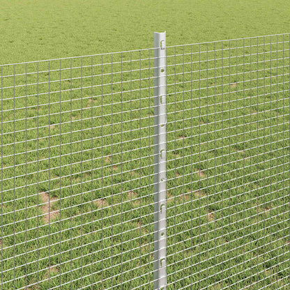 Fence with Posts Silver 1 x 25 m Steel