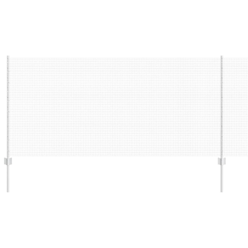 Fence with Posts Silver 1 x 25 m Steel
