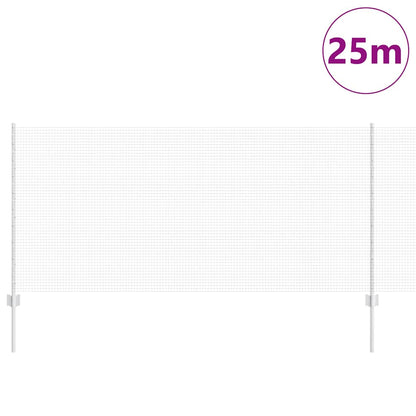 Fence with Posts Silver 1 x 25 m Steel