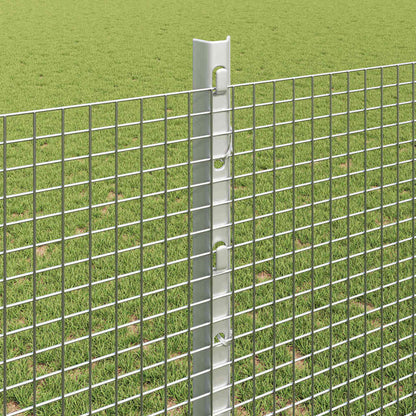Fence with Posts Silver 1.2 x 25 m Steel