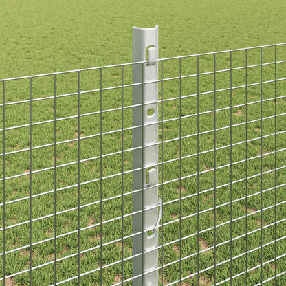 Fence with Posts Silver 1.2 x 25 m Steel