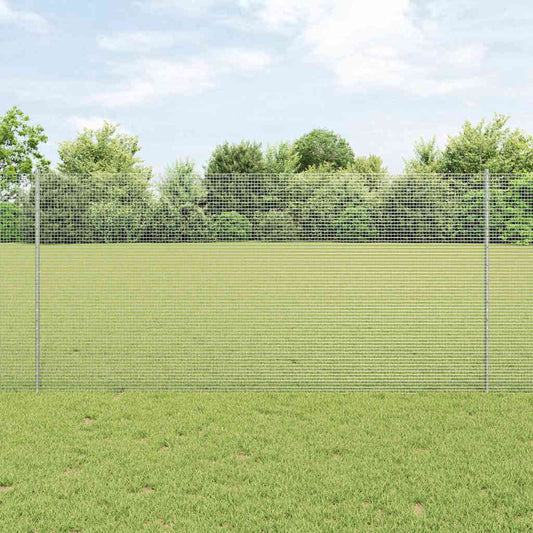 Fence with Posts Silver 1.2 x 25 m Steel