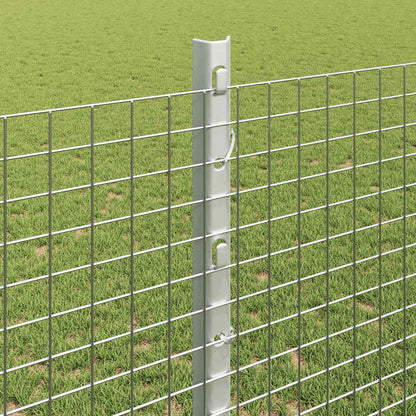 Fence with Posts Silver 1.2 x 25 m Steel