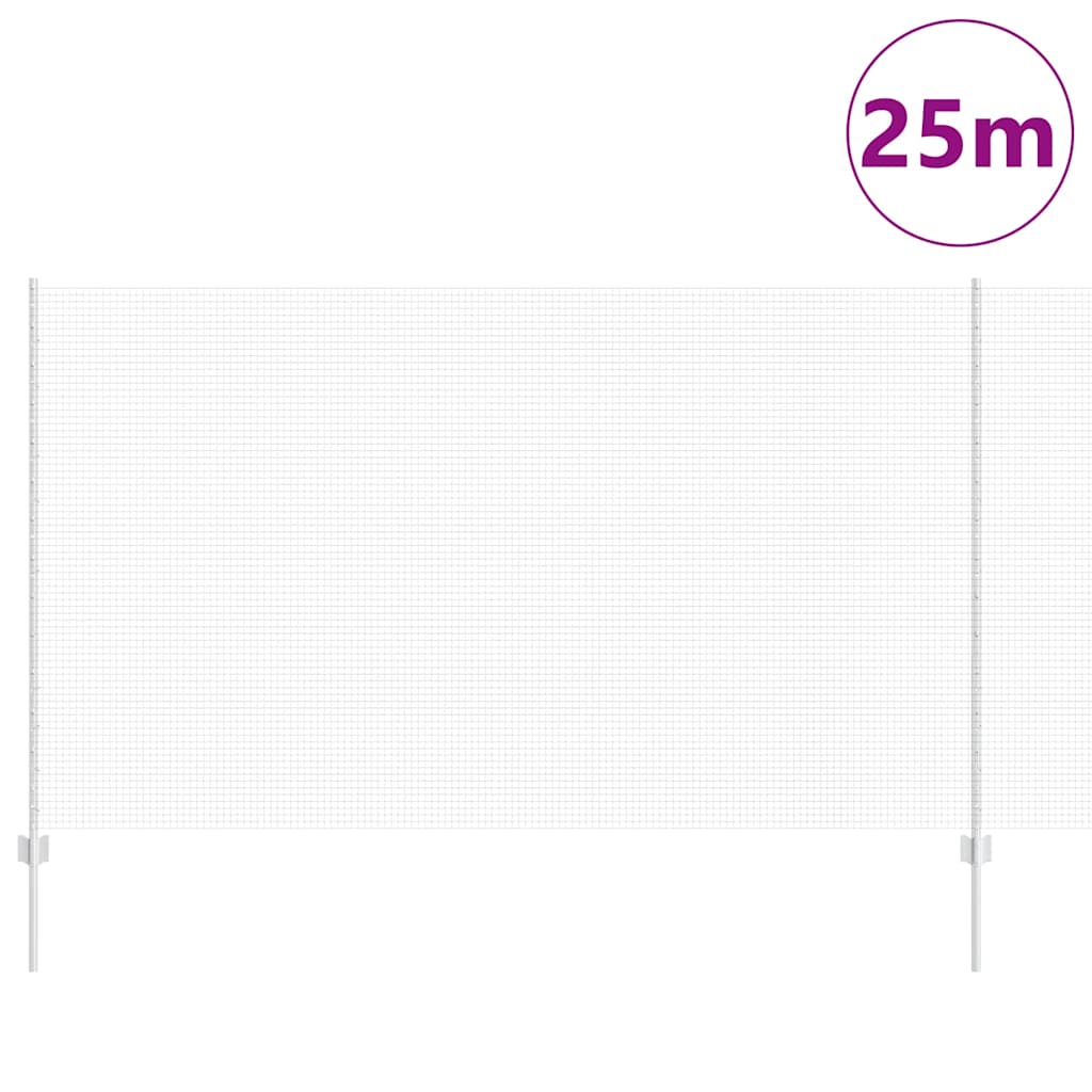 Fence with Posts Silver 1.4 x 25 m Steel