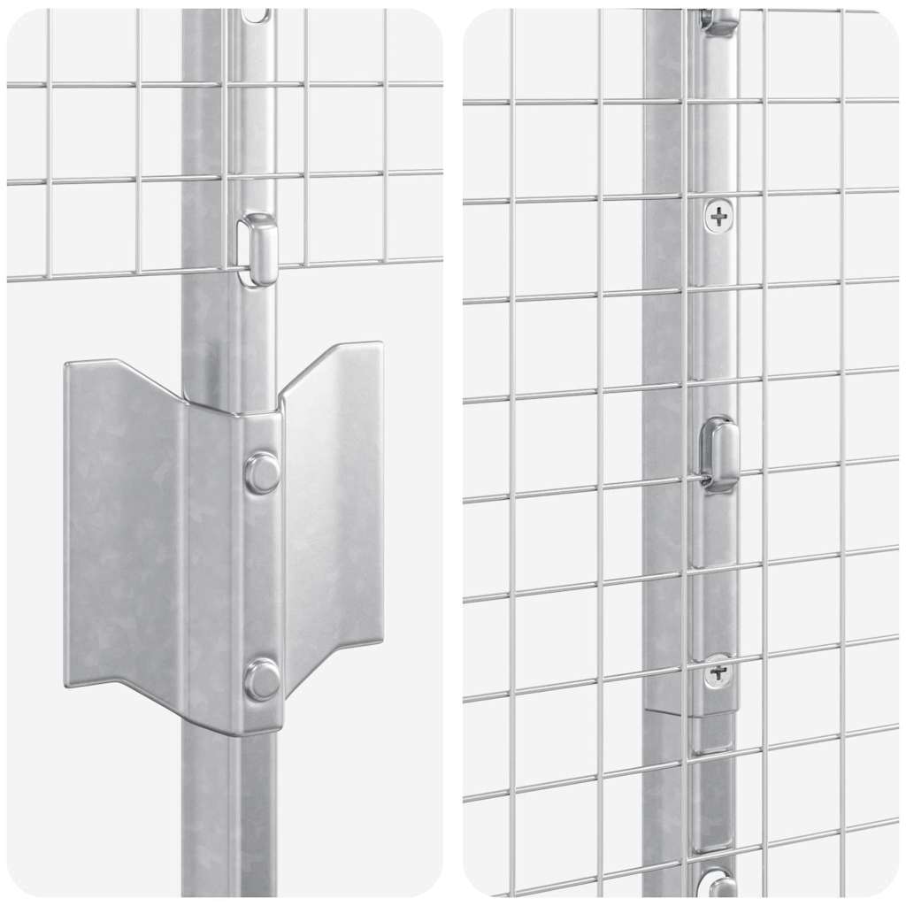 Fence with Posts Silver 1.4 x 25 m Steel