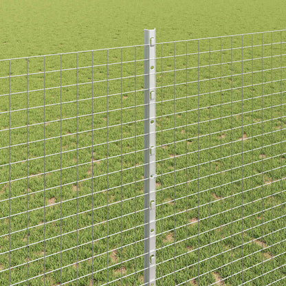 Fence with Posts Silver 1.4 x 25 m Steel