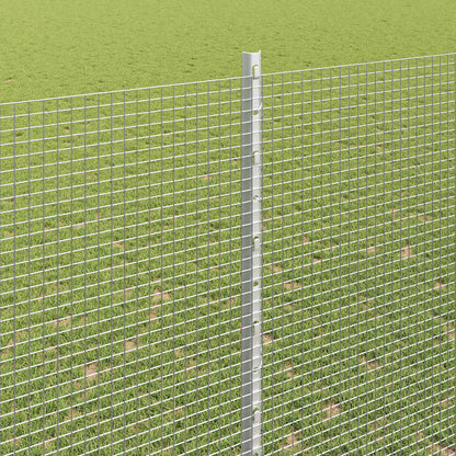 Fence with Posts Silver 1.6 x 25 m Steel