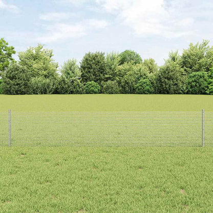 Fence with Posts Silver 0.4 x 50 m Steel