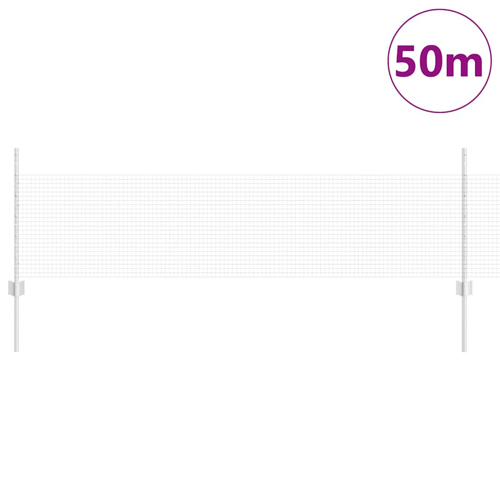 Fence with Posts Silver 0.5 x 50 m Steel