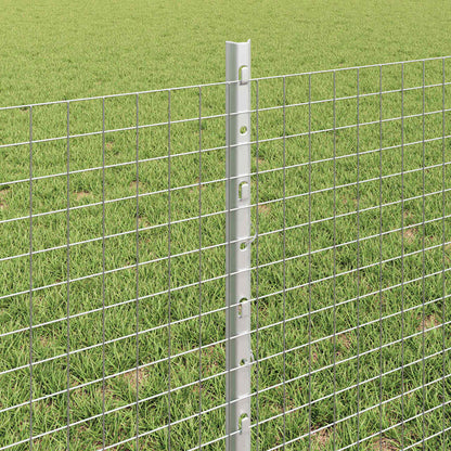 Fence with Posts Silver 0.6 x 50 m Steel