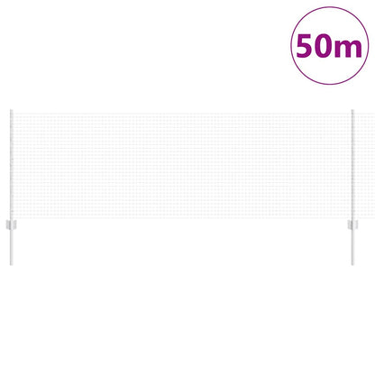 Fence with Posts Silver 0.8 x 50 m Steel