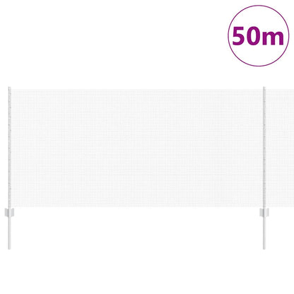 Fence with Posts Silver 1 x 50 m Steel