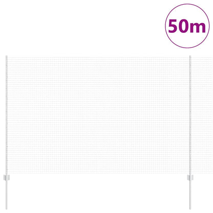 Fence with Posts Silver 1.5 x 50 m Steel