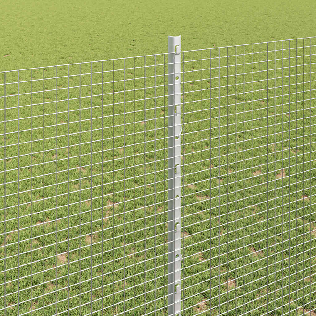 Fence with Posts Silver 1.6 x 50 m Steel