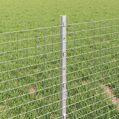 Fence with Posts Silver 0.4 x 100 m Steel