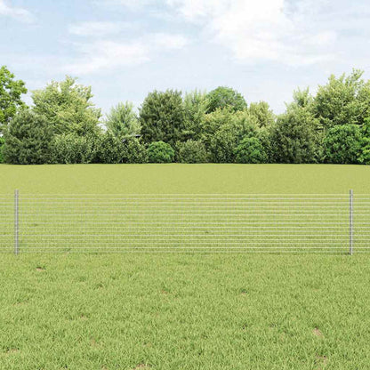 Fence with Posts Silver 0.4 x 100 m Steel