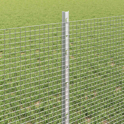 Fence with Posts Silver 0.6 x 100 m Steel