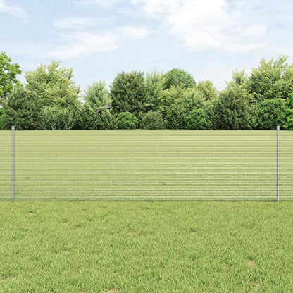 Fence with Posts Silver 0.6 x 100 m Steel