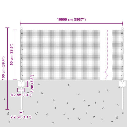 Fence with Posts Silver 0.6 x 100 m Steel