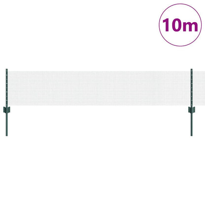 Fence with Posts Green 0.4 x 10 m Steel