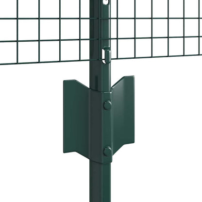 Fence with Posts Green 0.4 x 10 m Steel