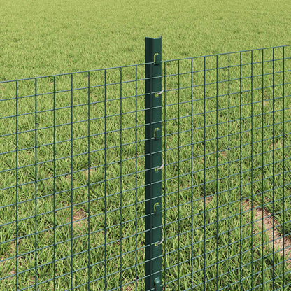 Fence with Posts Green 0.4 x 10 m Steel