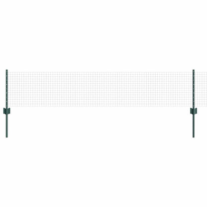 Fence with Posts Green 0.4 x 10 m Steel