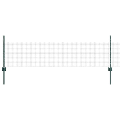 Fence with Posts Green 0.5 x 10 m Steel