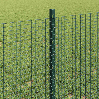 Fence with Posts Green 0.6 x 10 m Steel