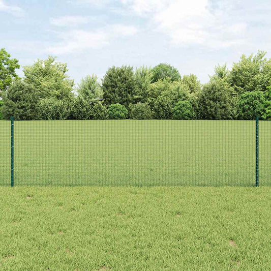 Fence with Posts Green 0.6 x 10 m Steel