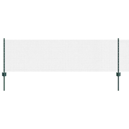 Fence with Posts Green 0.6 x 10 m Steel