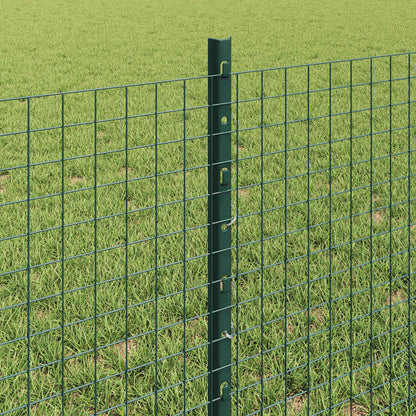 Fence with Posts Green 0.6 x 10 m Steel