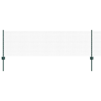 Fence with Posts Green 0.6 x 10 m Steel