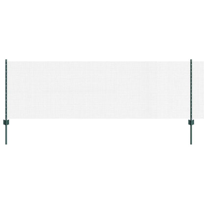 Fence with Posts Green 0.8 x 10 m Steel