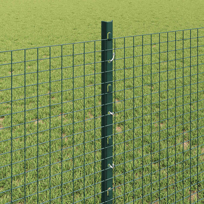 Fence with Posts Green 0.8 x 10 m Steel