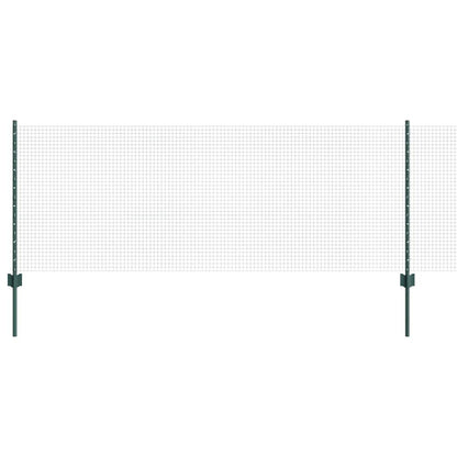 Fence with Posts Green 0.8 x 10 m Steel